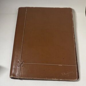 Rawlings Dodgers Leather Portfolio Notepad With Dodger Logo On Paper